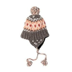Hand Knit 100% Wool Peach Fair-isle Human Winter Hat
